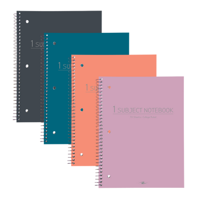 1 Sub Fashion Poly Cover Notebook 10.5x8