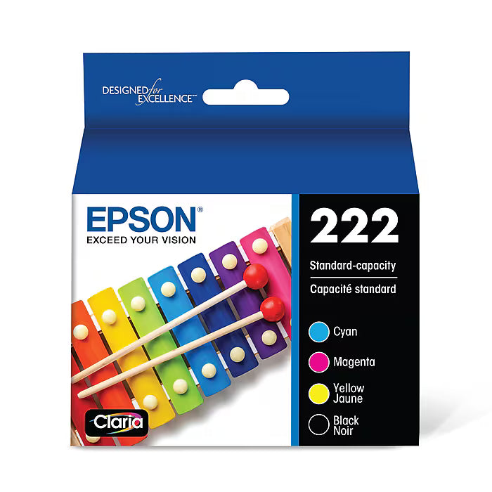Epson 222 Printer Ink Cartridge | Black | Cyan | Yellow | & Magenta (156029)