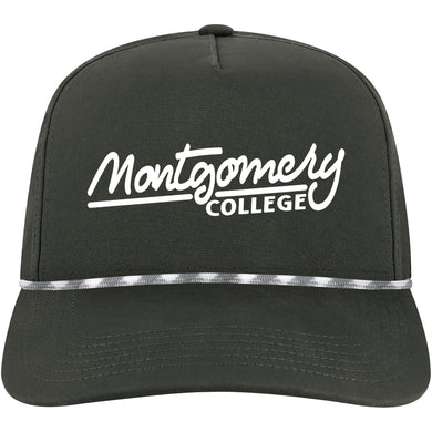 5-Panel Adjustable Hat | Black w/Black White Rope