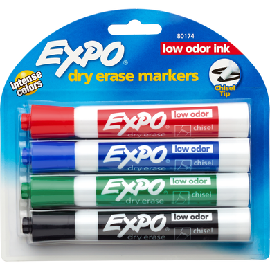 Expo Low Odor Dry Erase Markers 4Pk | Classic Colors