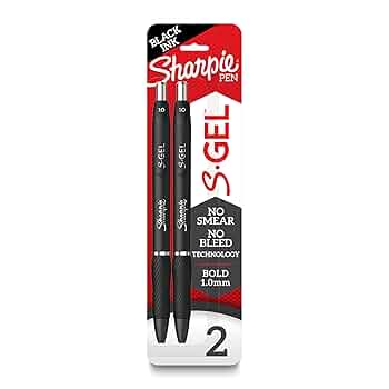 Sharpie S-Gel Pen - Black 1.0mm 2Pk
