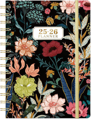 Academic Planner 2025/26 | Black Floral