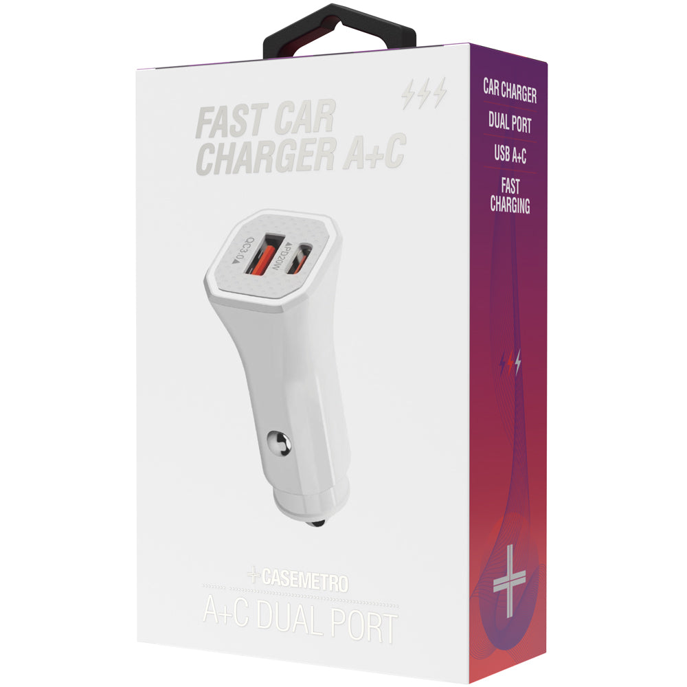 Fast Dual Car Charger A+C Boxed