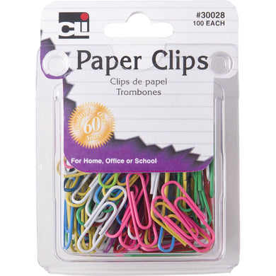 Charles Leonard Paper Clips Asst Small 100Pk BP Vinyl