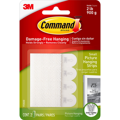 Command 2Lb Picture Hanging Strips White 2Pk BP