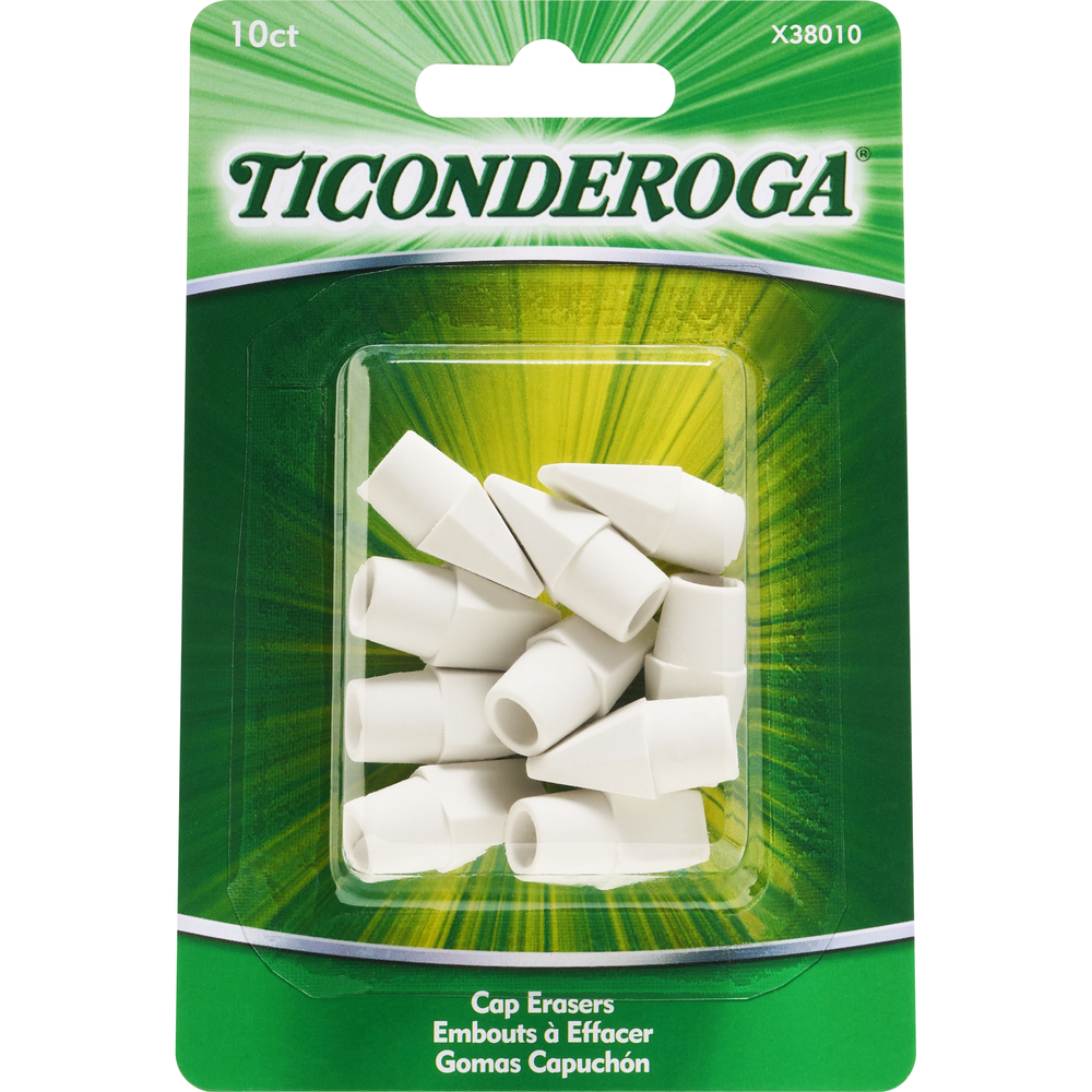 Dixon Vinyl Wedge Cap Eraser White 10Ct BP