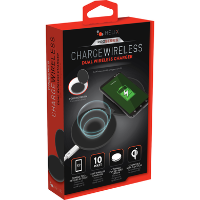 Emerge Helix Dual Wireless Charger Black 10W 1Ct Box