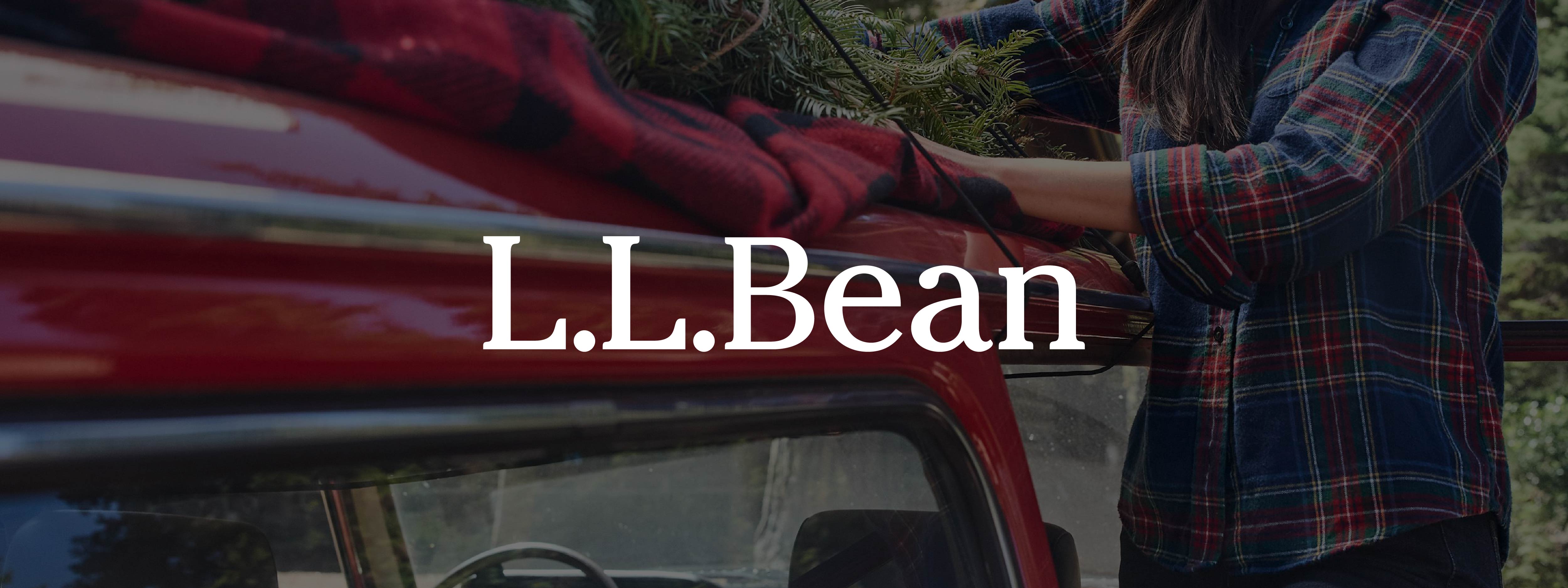 Person opening a red car door with L.L.Bean logo overlay
