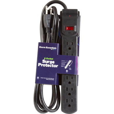 OnHand Surge Protector Black 6 Outlets BP