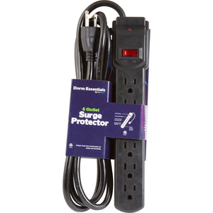 OnHand Surge Protector Black 6 Outlets BP