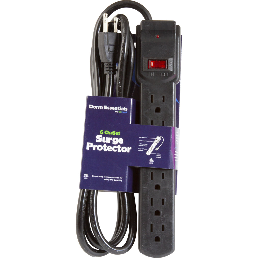 OnHand Surge Protector Black 6 Outlets BP