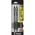Pilot G2 Retractable Gel Pen Black 1.0mm 2Pk BP