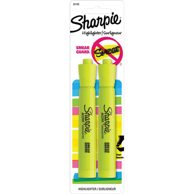 Sharpie Jumbo Tank Style Highlighter Yellow Chisel 2Pk BP
