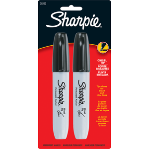 Sharpie Permanent Marker Black Chisel 2Pk BP
