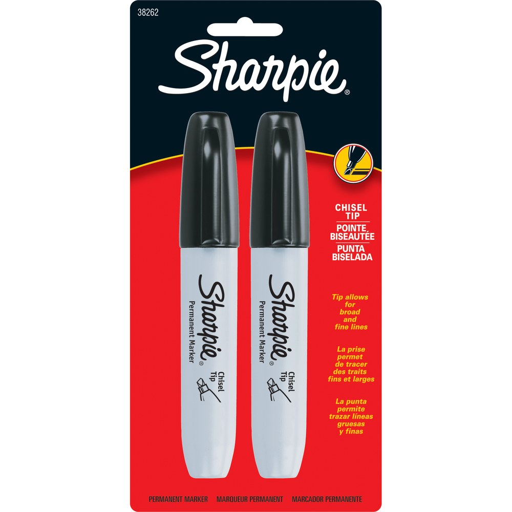 Sharpie Permanent Marker Black Chisel 2Pk BP