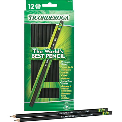 Ticonderoga Woodcase Pencil Black #2 12P