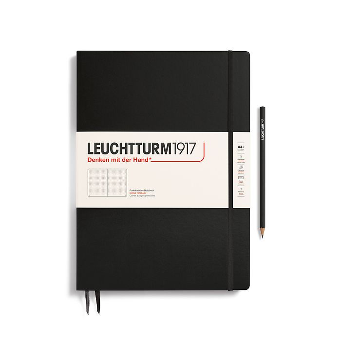Hardcover Notebook Dotted A4, Black