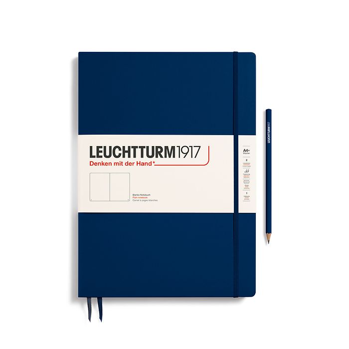 Hardcover Notebook Plain A4, Navy