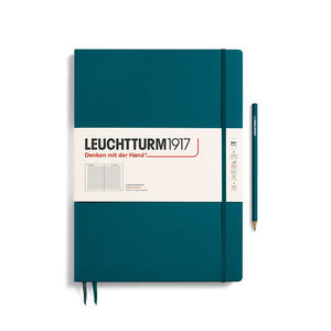 Hardcover Notebook Ruled A4, Pacific Green