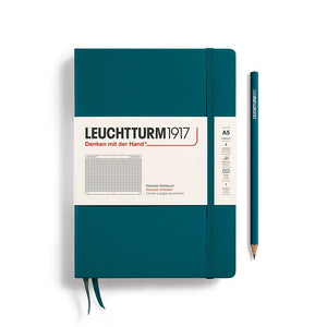 Hardcover Notebook Squared A5, Pacific Green